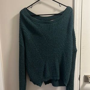 Express knit sweater with open back design
